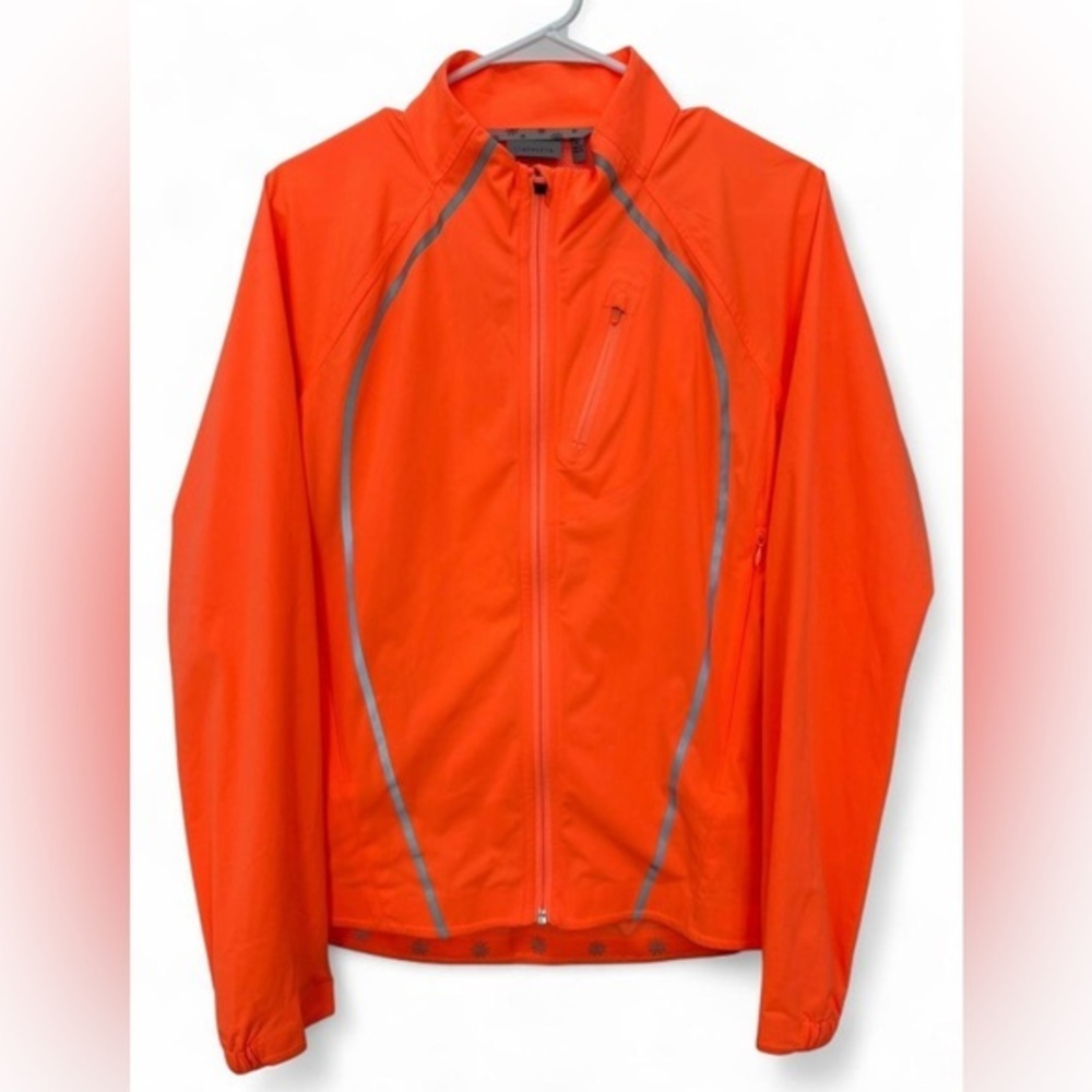 NWOT Women Athleta Frontrunner Reflective Windbreaker Jacket‎ Medium Neon Zip Up